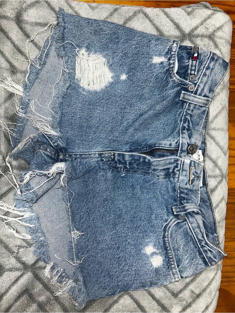 Tommy Hilfiger Light Blue Distressed Denim Shorts